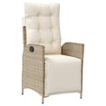 thumbnail image 2 of vidaXL Reclining Patio Chairs 2 pcs with Footrest Beige Poly Rattan, 2 of 13