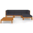 thumbnail image 2 of vidaXL 5 Piece Garden Lounge Set with Cushions Solid Acacia Wood, 2 of 12
