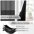 thumbnail image 2 of Dashan Black Grey Blackout Curtains for Living Room,White Grey Modern Abstract Window Drapes for Bedroom (52Wx84L,2 Panels), 2 of 7