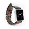 thumbnail image 1 of DelfiCase Genuine Leather Slim Wrist Watch Band for Apple Watch Series 7-SE-6-5-4 -3-2-1 42mm 44mm 45mm Top Grain Leather Replacement Stitched Strap (Brown-Silver Connector ), 1 of 2