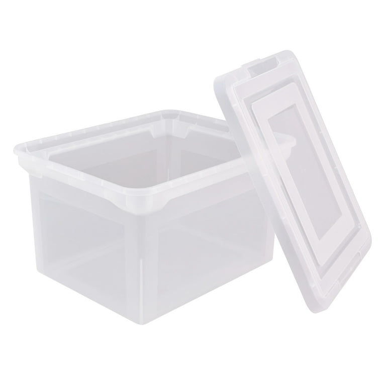  Office Depot Stackable File Tote Box, Letter/Legal Size, 10  13/16in.H x 14 1/8in.W x 18in.D, Blue/Clear, 170007 : Storage File Boxes :  Office Products