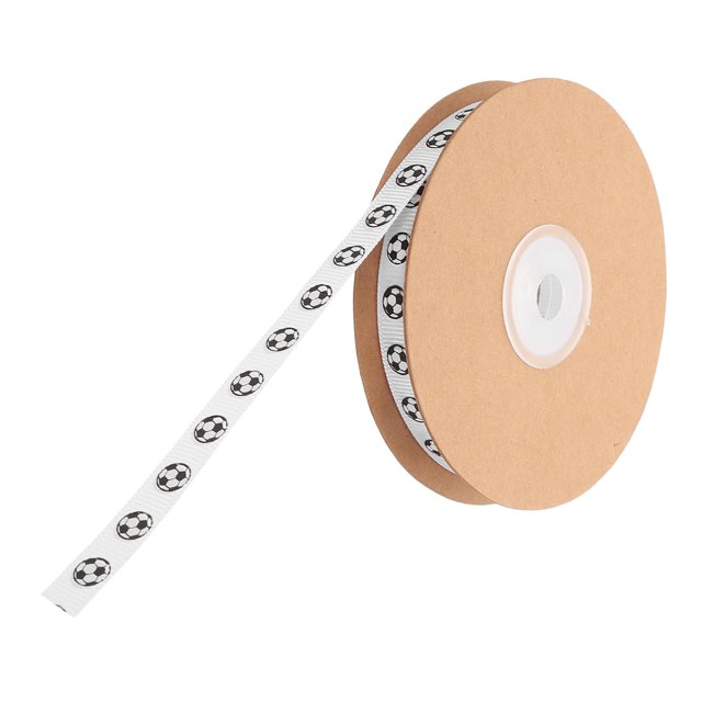 Shisuyan 2pcs Soccer Pattern Ribbons: for Present Wrapping 1cm Wide 20 Yards Football Themed Ribbon for Boys Birthday Parties Sports Events DIY Crafts
