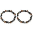 thumbnail image 4 of Pulsera de Piedra Negro Natural, Pulsera de Piedra Ocular de Tigre Regalo Trae Suerte y Prosperidad para los Hombres, 4 of 7