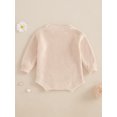 thumbnail image 6 of Suealasg Baby Boys Girls Sweater Romper Long Sleeve Round Neck Letter Embroidery Knit Bodysuit Infant Boys Girls Winter Playsuit, 6 of 9