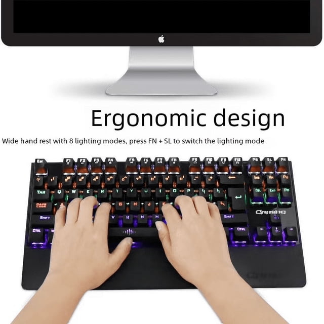 Teclado mecánico Urban Radius, teclado retroiluminado, eje verde, teclado para juegos de 87 teclas, teclado luminoso
