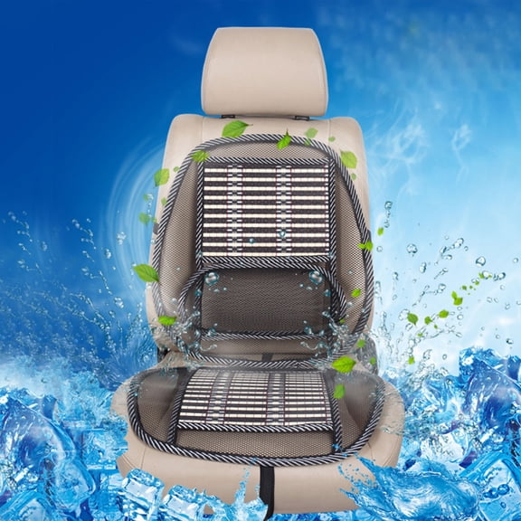 PLPPYFS Universal Breathable Waist Massage Pad Car Seat Cushion Cooling Mat Car Conjoined Steel Silk Pad Mesh Back Lumbar Cushion, Automotive Beaded Driver Seat Massager Cushion for Lower Back Pain