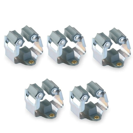

5pcs Mop and Broom Holder Wall Mounted Garden Storage Rack (Grey)