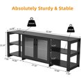 thumbnail image 4 of Entertainment Center With 2 Doors & Open 4 Cubby Spaces Furniture for Tv Stands TV Table for Living Room Bedroom Stand Cabinet My Lux Decor Round, 4 of 8