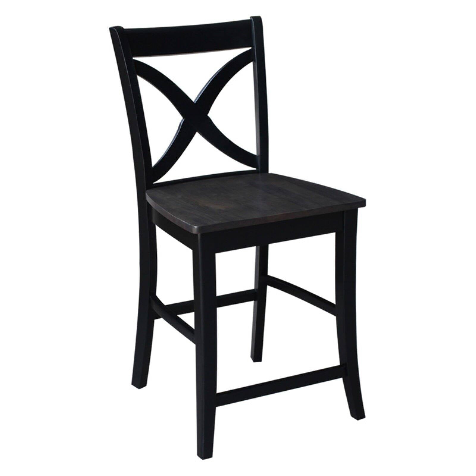 International Concepts Cosmo Solid Wood Cross Back Counter Height Stool