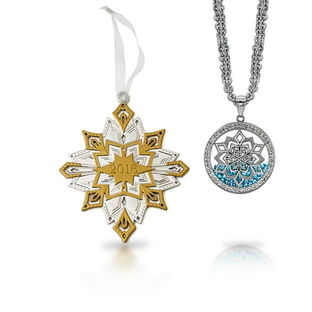 Connections From Hallmark Crystal Snowflake Shaker Pendant & Special Edition Ornament Gift Set
