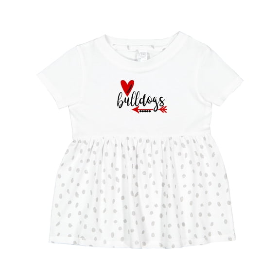 Inktastic Bulldogs with Heart and Arrow Girls Baby Dress