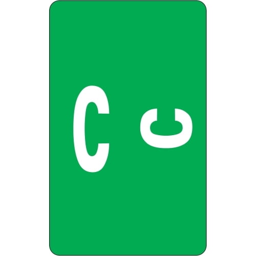 Smead AlphaZ ACCS Color-Coded Labels 'C' - 1' x 1.63' Length - Dark Green - 10 / Sheet - 100 / Pack