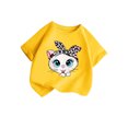 thumbnail image 2 of Tiijoy Girls Cute Graphic Tee Cute Cartoon Cat Print Short Sleeve O-Neck Tshirt, Sizes 3-12, 2 of 4