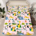 thumbnail image 2 of Manfei Jungle Leopard Cheetah Twin Sheet Set,Zoo Giraffe Elephant,Breathable Decor For Teens,3-Piece, 2 of 7