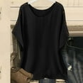thumbnail image 3 of YFNNUP Womens Cotton Linen T Shirts Summer Trendy Short Sleeve Button Tops Dressy Casual Beach Blouse Loose Fit Solid Color Tees 2026, 3 of 6