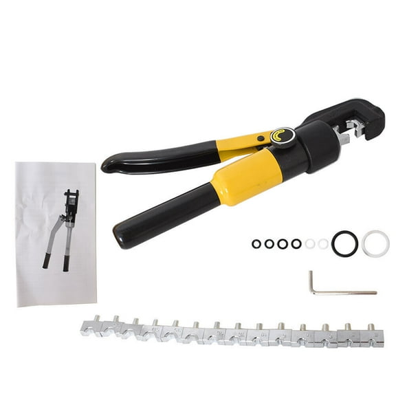 EPOTOOR 10 Ton Hydraulic Crimper Crimping Tool Wire Battery Cable Lug Terminal W/ 8 Dies