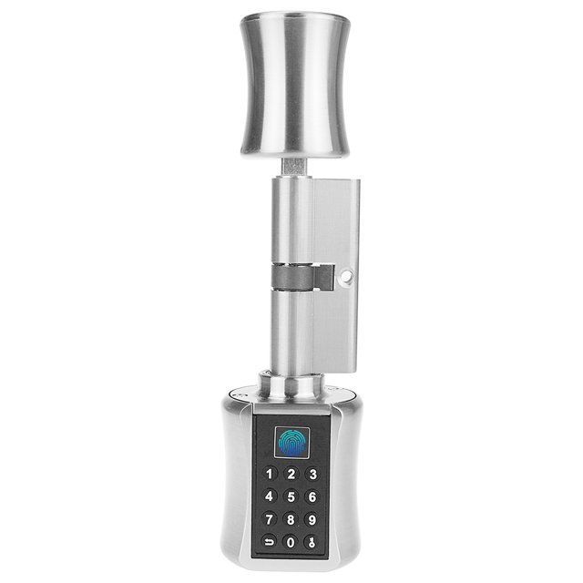 Tignapoo Serrure de Sécurité Intelligente avec Plusieurs Options de Déverrouillage : Empreinte Digitale, Mot de Passe & Clé - Modèle C001B-40/40 (Version Autonome) pour Portes Épaisseur 40-100mm - Inclut Batterie & Installation