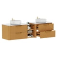 thumbnail image 3 of Craftian 72-Inch Bathroom Vanity with 2 Basins, Wall Mounted Floating Vanity Cabinet with 4 Large Storage Drawers& 4 Open Spaces, 3 of 10