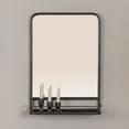 thumbnail image 3 of Creative Co-Op Metal Framed Rectangle Wall Mirror with Shelf, Black, 3 of 11
