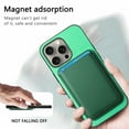 thumbnail image 5 of Magnetic 2 in 1 Detachable Wallet Compatible with iPhone 13 Pro Case, with Card Holder Faux Leather Men Women Compatible with MagSafe Phone Cover for iPhone 13 Pro, Green, 5 of 11