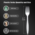 thumbnail image 2 of Plastic Forks 100 Pieces,6.7 Inch Reusable Plastic Forks Transparent and Robust Cutlery Sets for Birthday Party Barbecue Party Wedding ect, 2 of 6