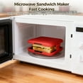 thumbnail image 3 of Microwave Sandwich Maker, Portable Sandwich Maker with Silicone Cover, Full Wrap Toastie Panini Press with Cast Iron Heating Plate, Fast Breakfast Cooking Tool for Home, Office, Travel, 3 of 6