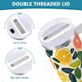 thumbnail image 3 of Yayeee 40oz Stainless Steel Tumbler with Straw and Handle Double-Wall Insulated Travel Water Bottle, Citrus Fruits, 3 of 8