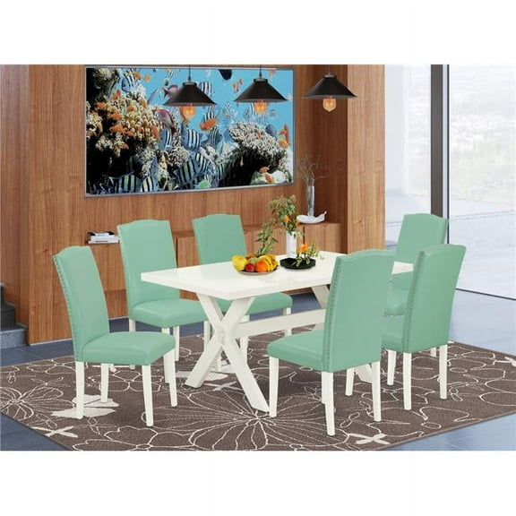 7 Piece X-Style Small Dining Table Set - Pond