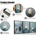 thumbnail image 3 of Zen Stones Lotus Spa Canvas Wall Art White Lotus Blooming on Stones Painting Picture Wall Decor Modern Spiritual Poster Print Artwork for Yoga Meditation Spiritual Room Bathroom Home Decoration, 3 of 6