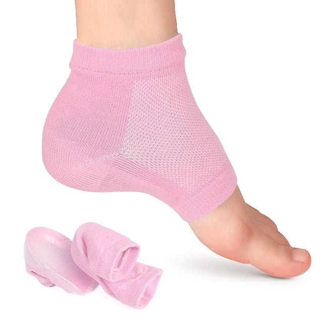 Heightening Wedge Insole Socks Invisible Silicone Height Increase Socks Heel Pad Insert for Pain Relive and Gait Correction Pink 0.98 Inch