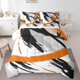 thumbnail image 1 of YST Black Grey Orange Comforter Set, 7-Piece, Abstract Art Theme, Twin, 1 of 4