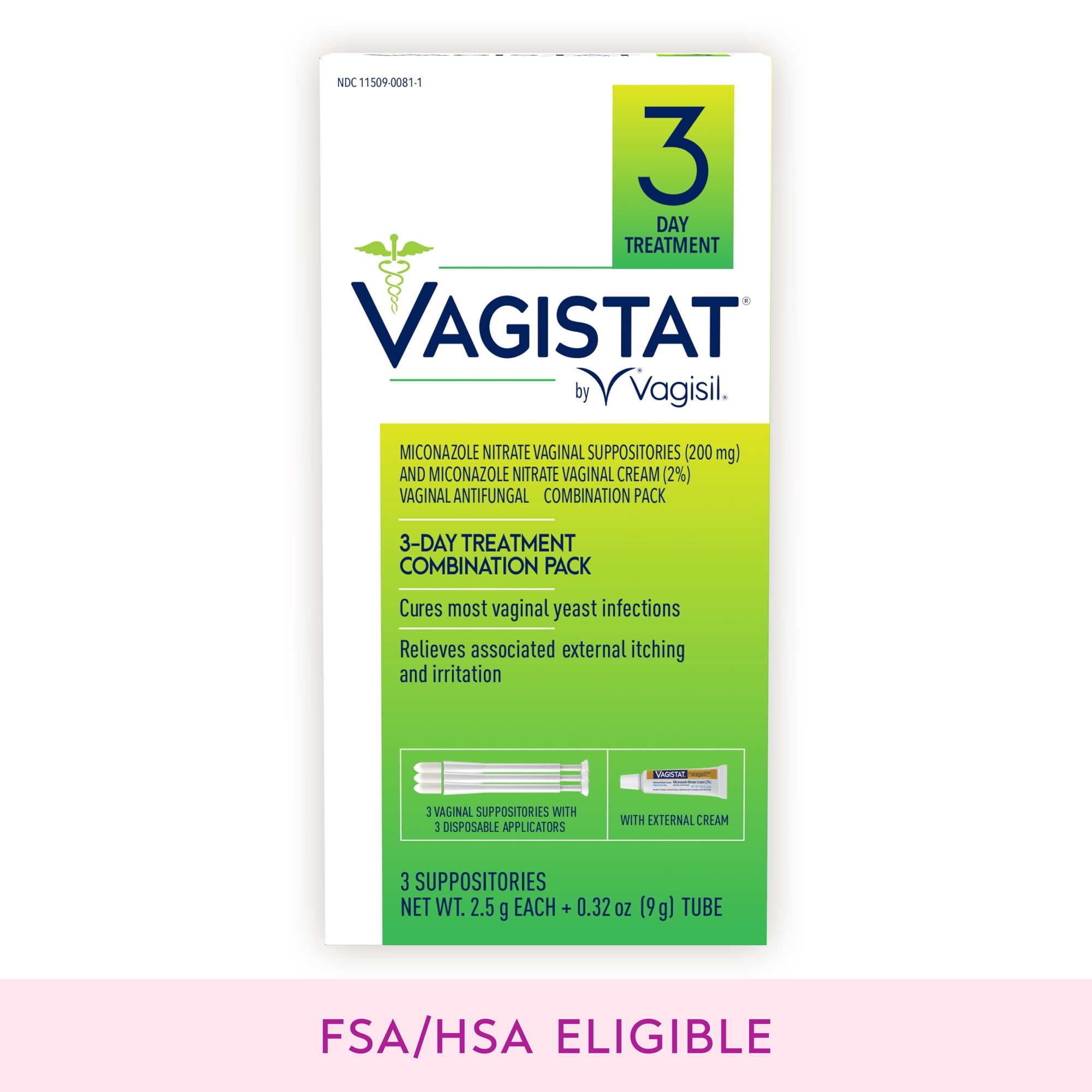 Vagistat by Vagisil 3-Day Vaginal Antifungal Yeast Infection Treatment Cream, Combination Pack