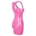 thumbnail image 4 of DHFJKG Women's Sleeveless Pu Leather Mini Dress Square Neckline Party Club Bodycon Short Dresses Back Zipper Versatile Dresses, 4 of 5