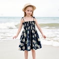 thumbnail image 2 of Robe Fille Bébé Été Imprimé Floral Robe à Bretelles Légère Décontractée avec Attaches Réglables pour Plage Robe Noire 3 Ans-4 Ans, 2 of 4