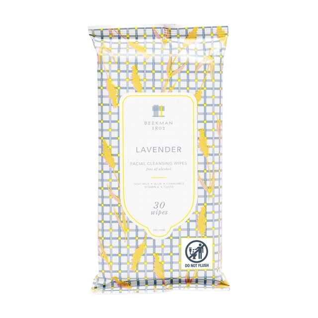 Toallitas faciales y corporales Beekman 1802 con aroma a lavanda, 30 unidades