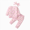 thumbnail image 3 of TOWED22 Toddler Infant Girls Fall Winter Clothing Outfits Cute Print 2 Piece Long Sleeve Graphic Tee and Elastic Waist Pants Clothes(Pink,6-12 M), 3 of 9