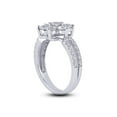 thumbnail image 2 of Women's Floral Cluster Diamond Engagement Ring, Seven Stone Diamond Ring, Double Shank Solitaire With Accents Diamond Ring, 925 Sterling Silver, 2.4 Ct Simulated Diamond, 2 of 3