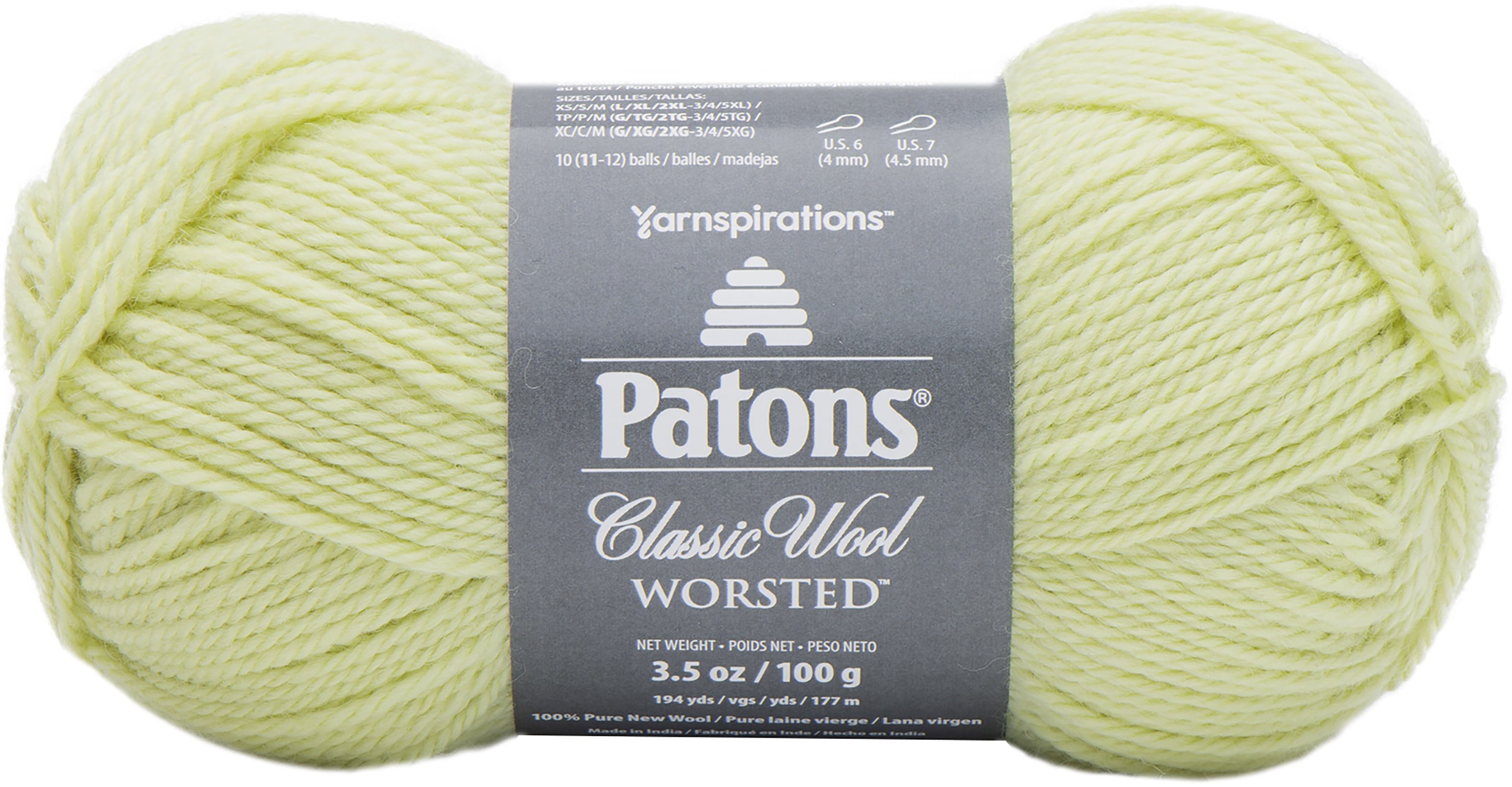 Patons Classic Wool Indigo Yarn - 5 Pack of 3.5oz/100g - Wool - 4