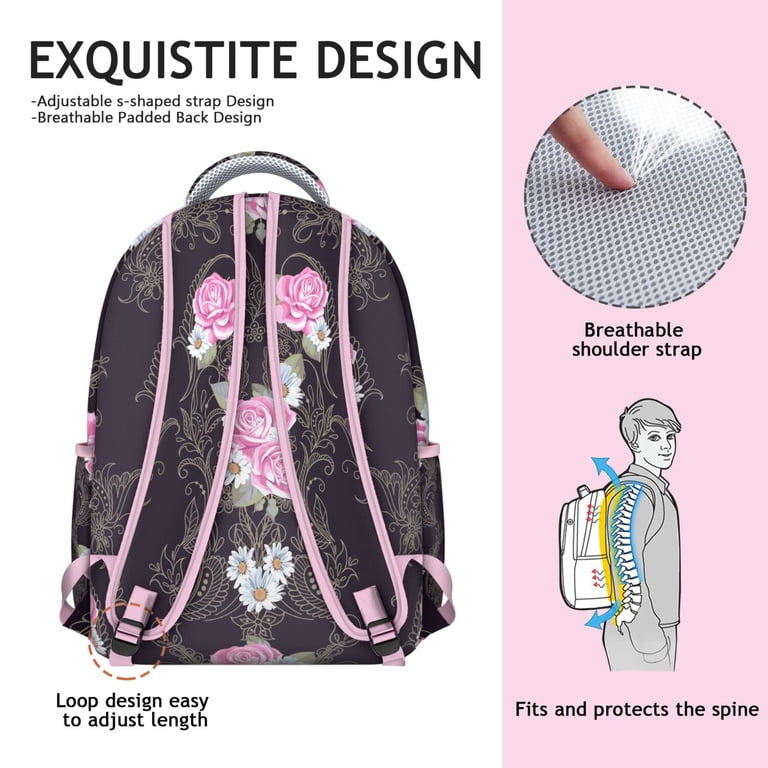 Chic Paisley Pattern Students Backpack Lightweight and  display picture 1
