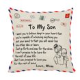thumbnail image 3 of Toystoory Funda de almohada de piel de melocotón con letras de 45x45cm, diseño personalizado, funda de almohada decorativa, funda de cojín para el Decoración del hogar Mamá a Hijo Toystoory HA002997-03, 3 of 6