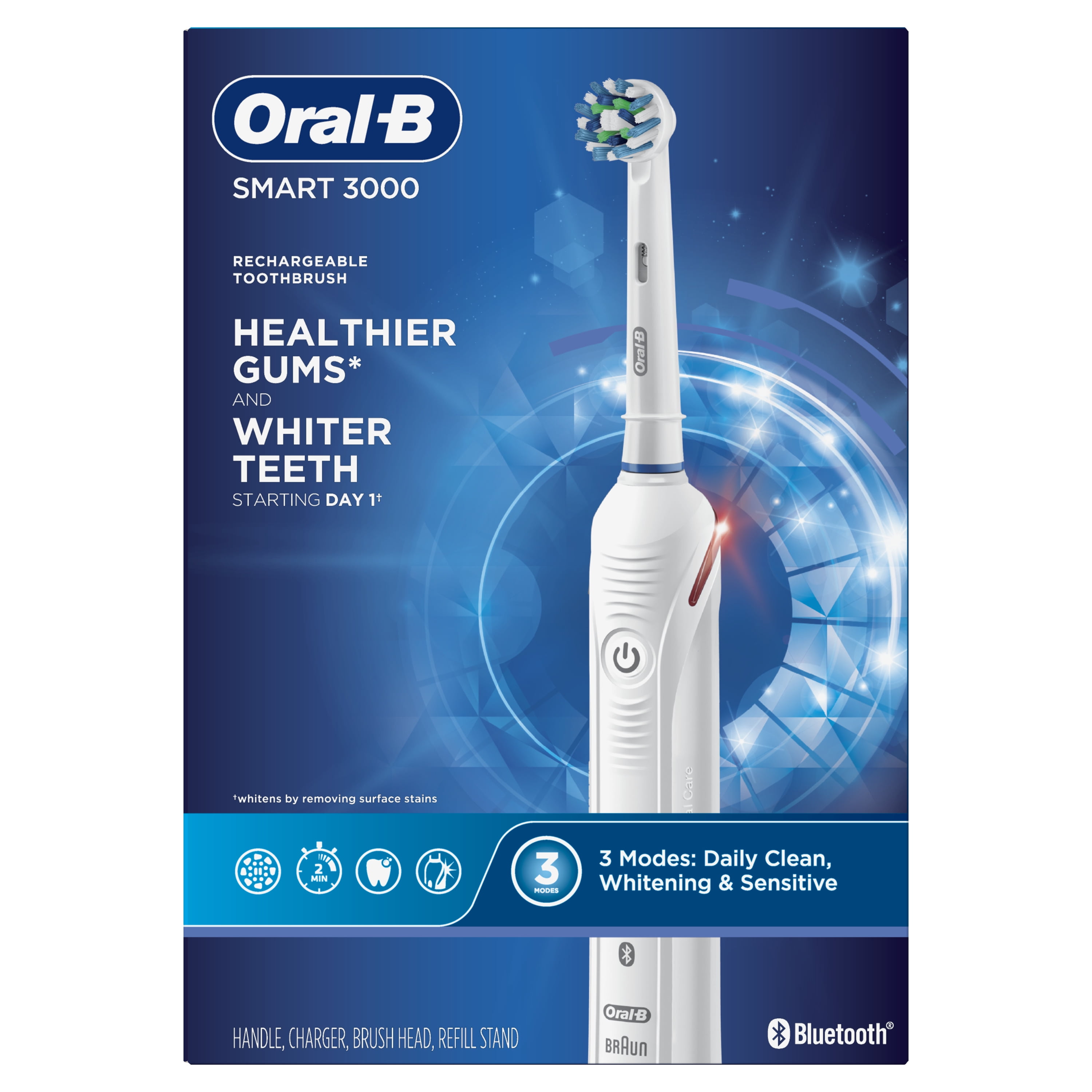 Gelijkenis dun Vermelden Oral-B Smart 3000 Rechargeable Electric Toothbrush, White, 1 Ct -  Walmart.com