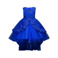 thumbnail image 5 of CPNG Girls' Vibrant Sleeveless Embellished Lace & Tulle High-Low Flower Girl Dress – Elegant Bodice with Intricate Embroidery, Flowy Ball Gown Skirt for Weddings, Birthday Parties, 5 of 7