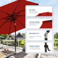 thumbnail image 3 of wikiwiki 11 FT Patio Umbrellas Outdoor Table Market Umbrella with Push Button Tilt/Crank,8 Sturdy Ribs,Fade Resistant Waterproof POLYESTER DTY Canopy for Garden,Lawn, Deck, Backyard & Pool,Bright Red, 3 of 6