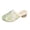 Green, variant on Women's Chinese Embroidered Mesh Mules, Closed Toe Backless Loafers with Square Heel, Breathable Slip-On Slippers, Comfortable Anti-Slip Indoor Outdoor Shoes Pink Size 37