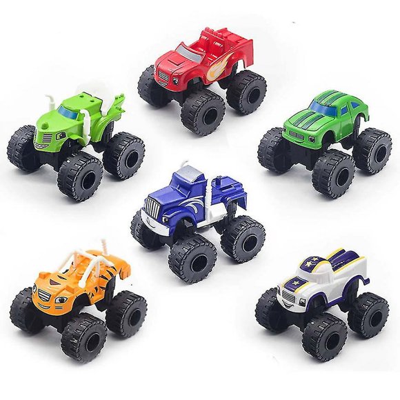 6 Pcs Voiture de Course Blaze et les Monster Machines Camion Miracle Crusher Jouets Véhicule Voiture Jouets de Transformation Meilleurs Cadeaux pour Enfants
