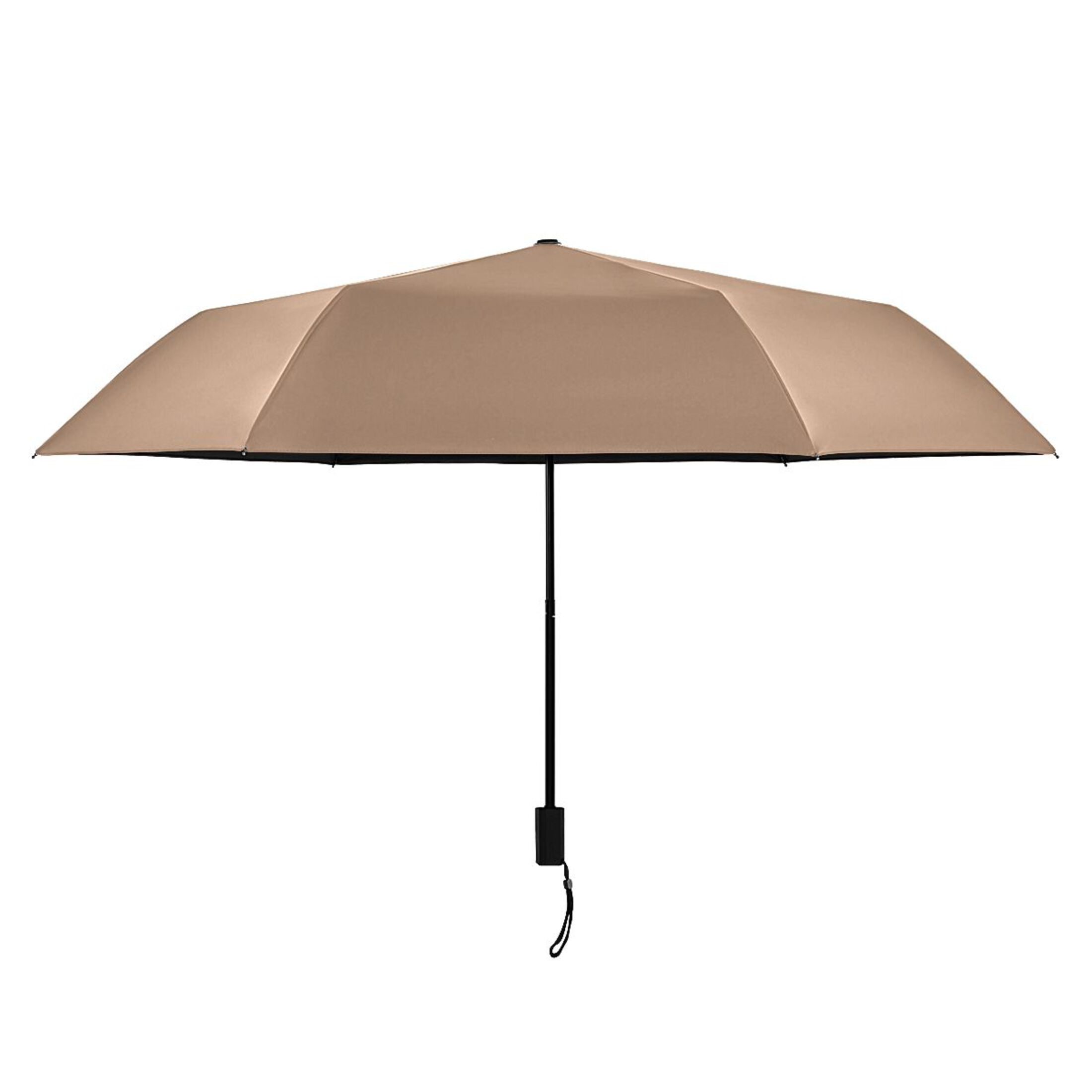 Khaki Compact Sun Umbrella Windproof Travel Umbrellas for Rain Strong Portable UV Protection