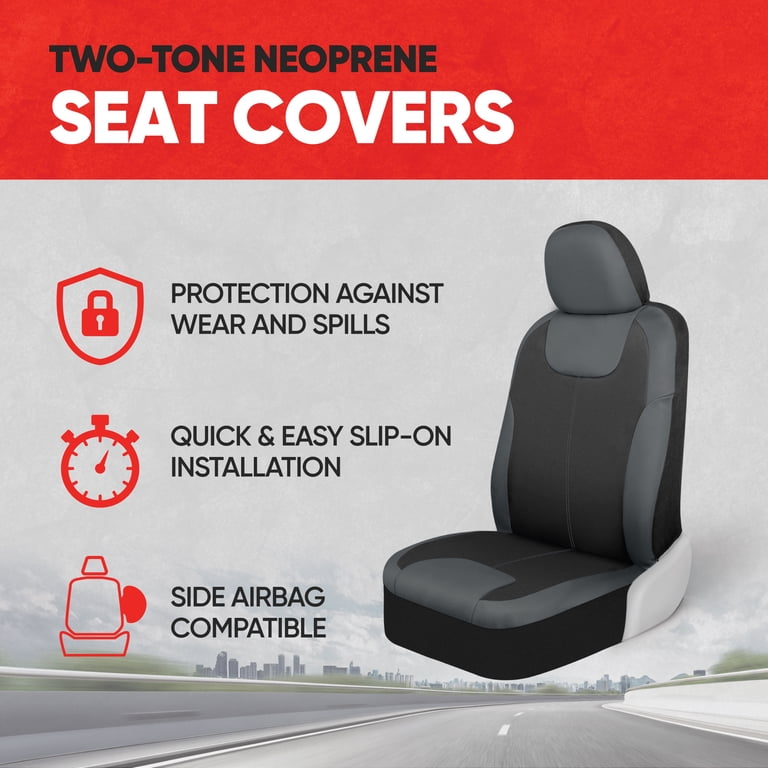 Motor Trend Waterproof Front Car Seat Covers, Gray photo 2