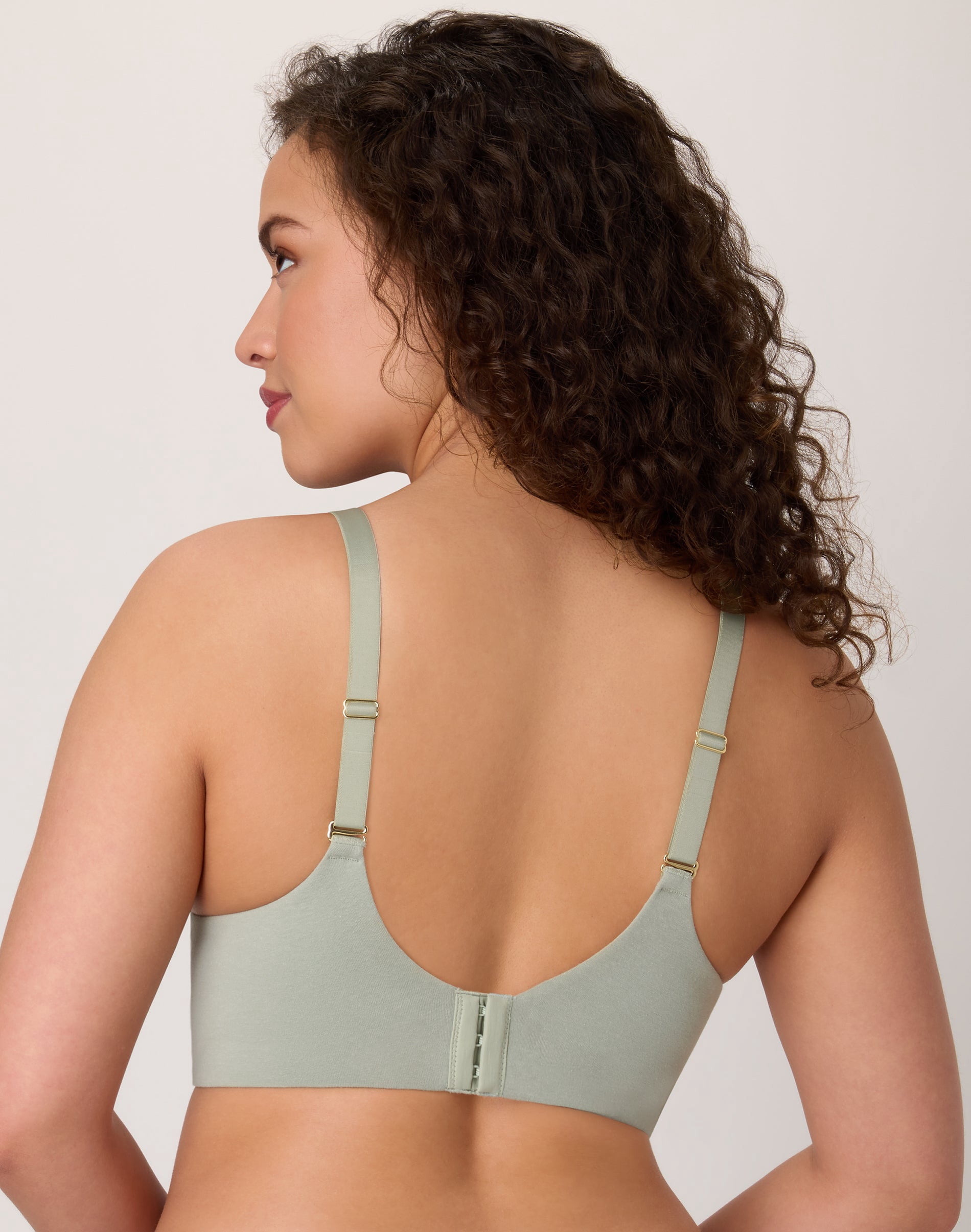 Bali Cotton Collection Underwire Bra, Moisture-Wicking, Convertible Seagrass Green 40DD