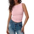 thumbnail image 2 of Women Going Out Summer Tank Tops Casual Basic Sleeveless Shirt Vacation Fashion Outfit Clothes Pink M, 2 of 8
