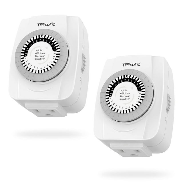 Temporizador mecánico Tiffcofio programable 24 horas (paquete de 2)